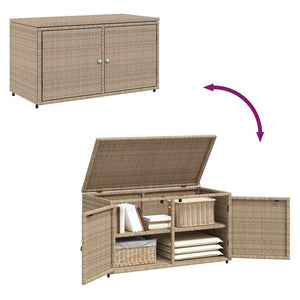 Ντουλάπι Αποθήκευσης Κήπου Beige 110x55x60,5εκ. Συνθετικό Ρατάν