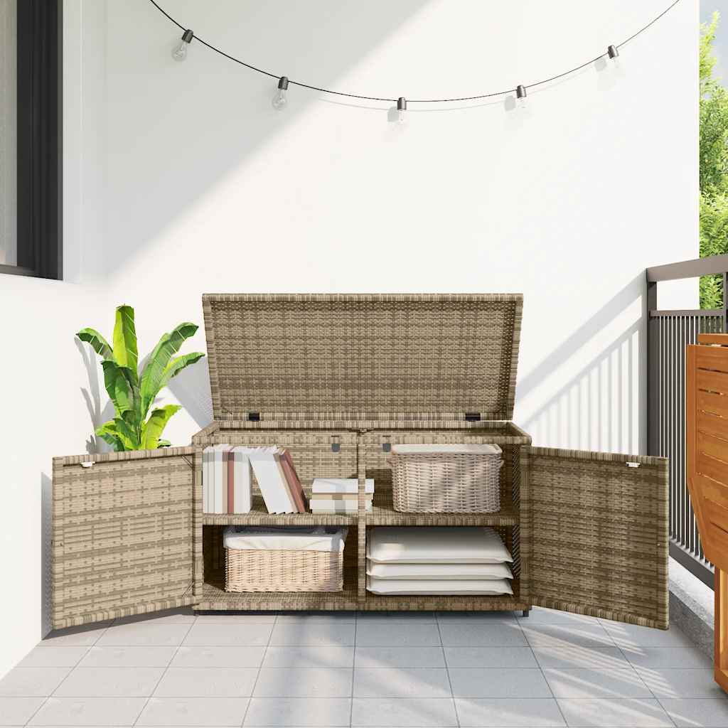 Ντουλάπι Αποθήκευσης Κήπου Beige 110x55x60,5εκ. Συνθετικό Ρατάν