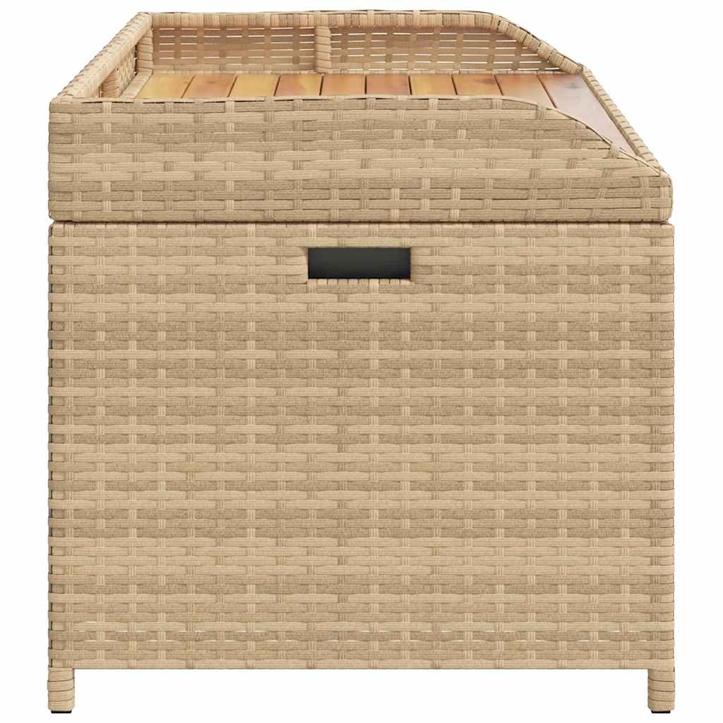 Πάγκος Αποθ.Κήπου Μικτό Μπεζ 100x50x52εκ.Συνθ.Ρατάν/Ξύλο Ακακίας