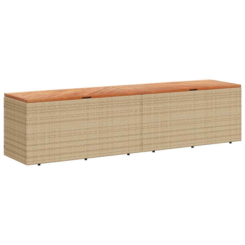 Κουτί Αποθ. Κήπου Μπεζ 220x50x54 εκ. Συνθ. Ρατάν/Μασίφ Ακακία