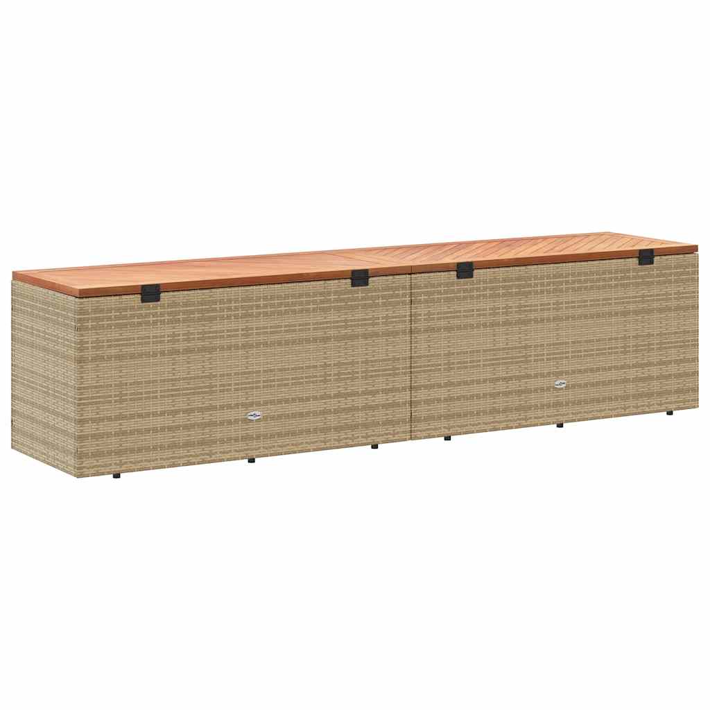 Κουτί Αποθ. Κήπου Μπεζ 220x50x54 εκ. Συνθ. Ρατάν/Μασίφ Ακακία