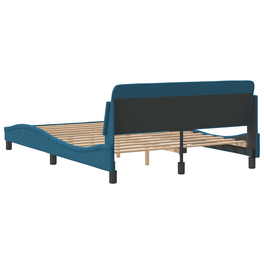Πλαίσιο Κρεβατιού με Κεφαλάρι Dover Μπλε 140x200 εκ. Βελούδινο