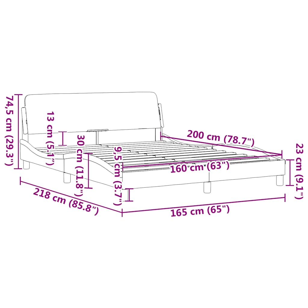 Σκελετός Κρεβατιού Dover Μαύρο 160x200 εκ. Βελούδινο