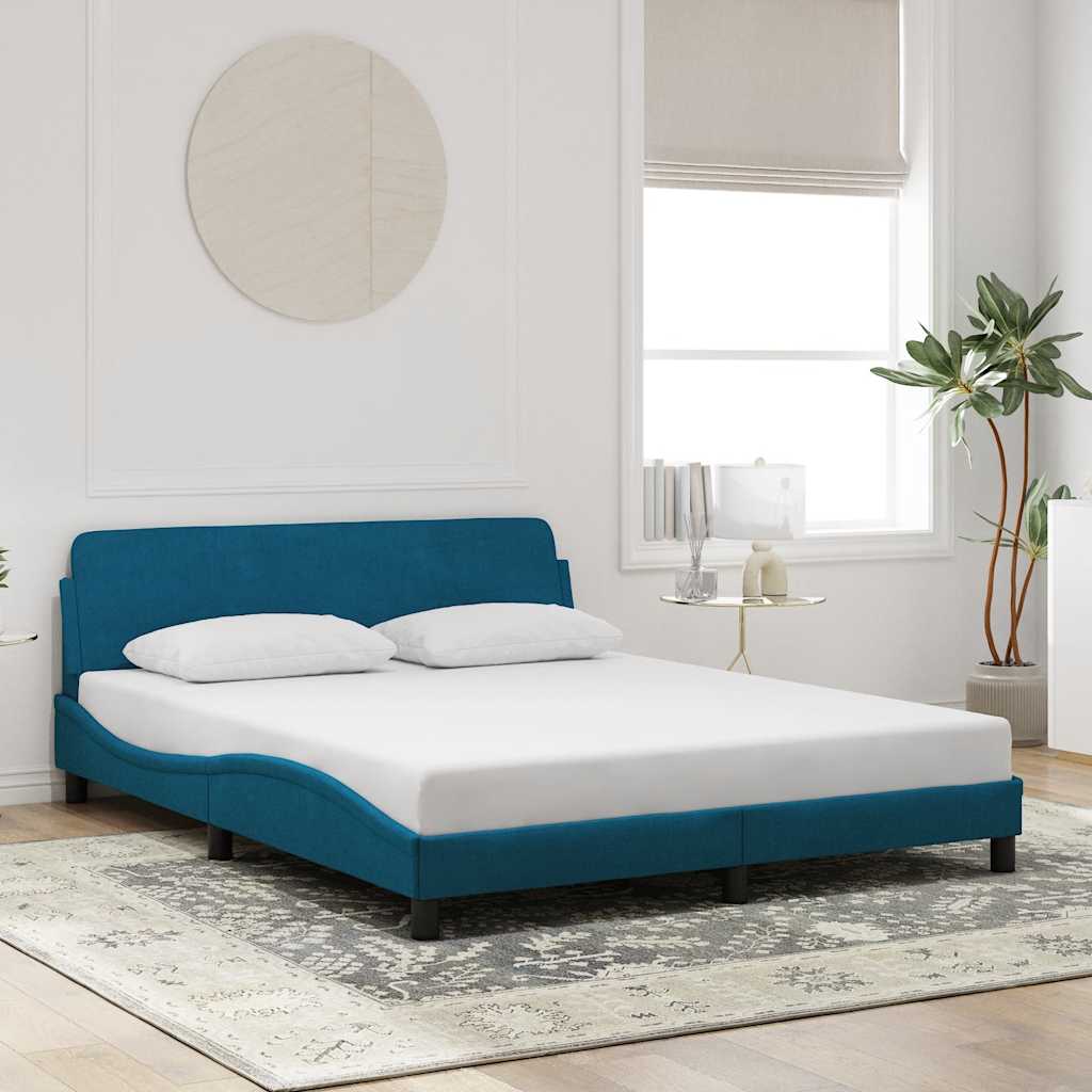 Πλαίσιο Κρεβατιού με Κεφαλάρι Dover Μπλε 160x200 εκ. Βελούδινο - Pakobazaar