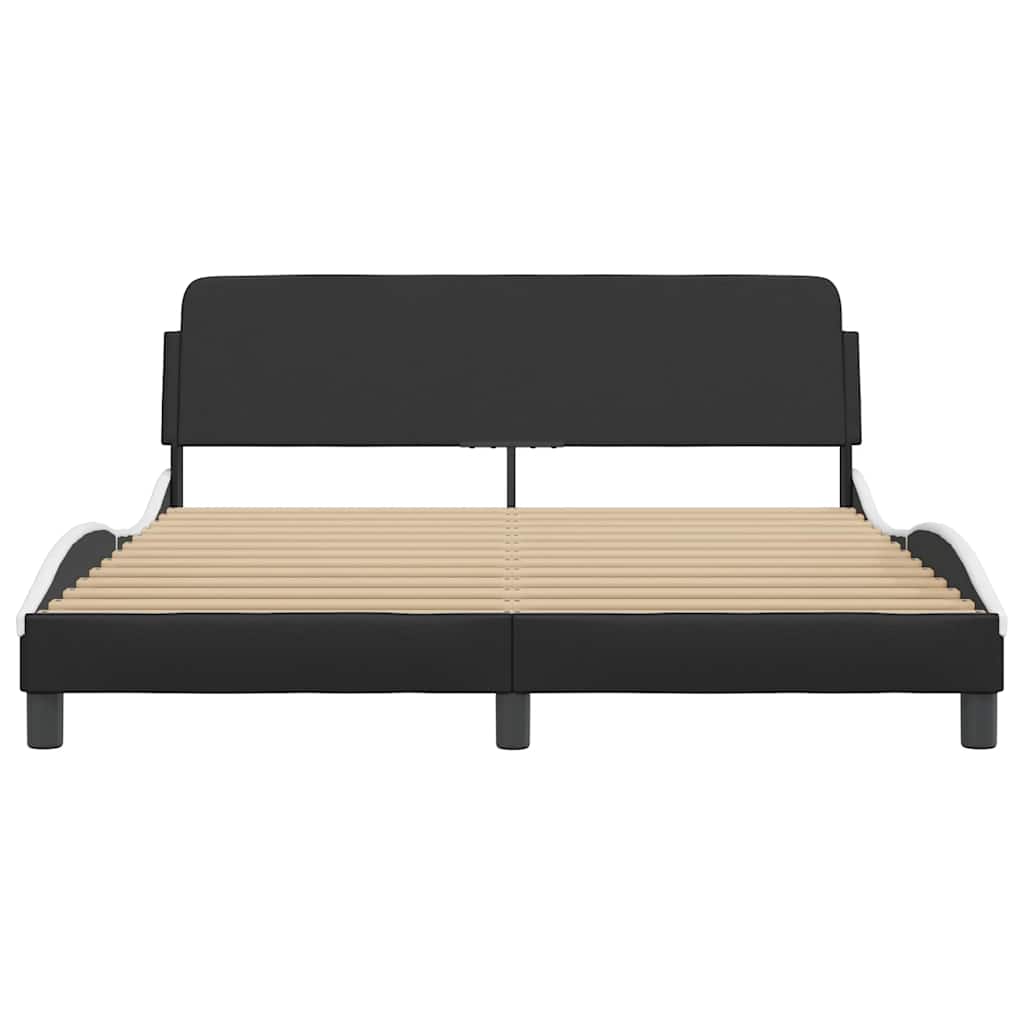 Πλαίσιο Κρεβατιού Dover Μαύρο/Λευκό 160x200εκ Συνθ. Δέρμα - Pakobazaar