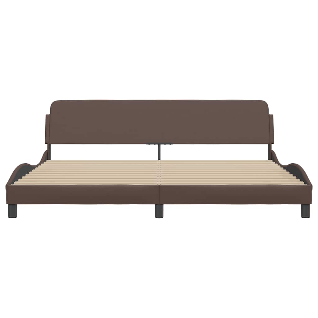 Πλαίσιο Κρεβατιού Dover Καφέ 200x200 εκ. Συνθετικό Δέρμα