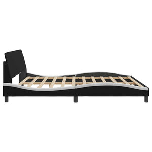 Πλαίσιο Κρεβατιού Dover Μαύρο/Λευκό 200x200εκ.Συνθ. Δέρμα
