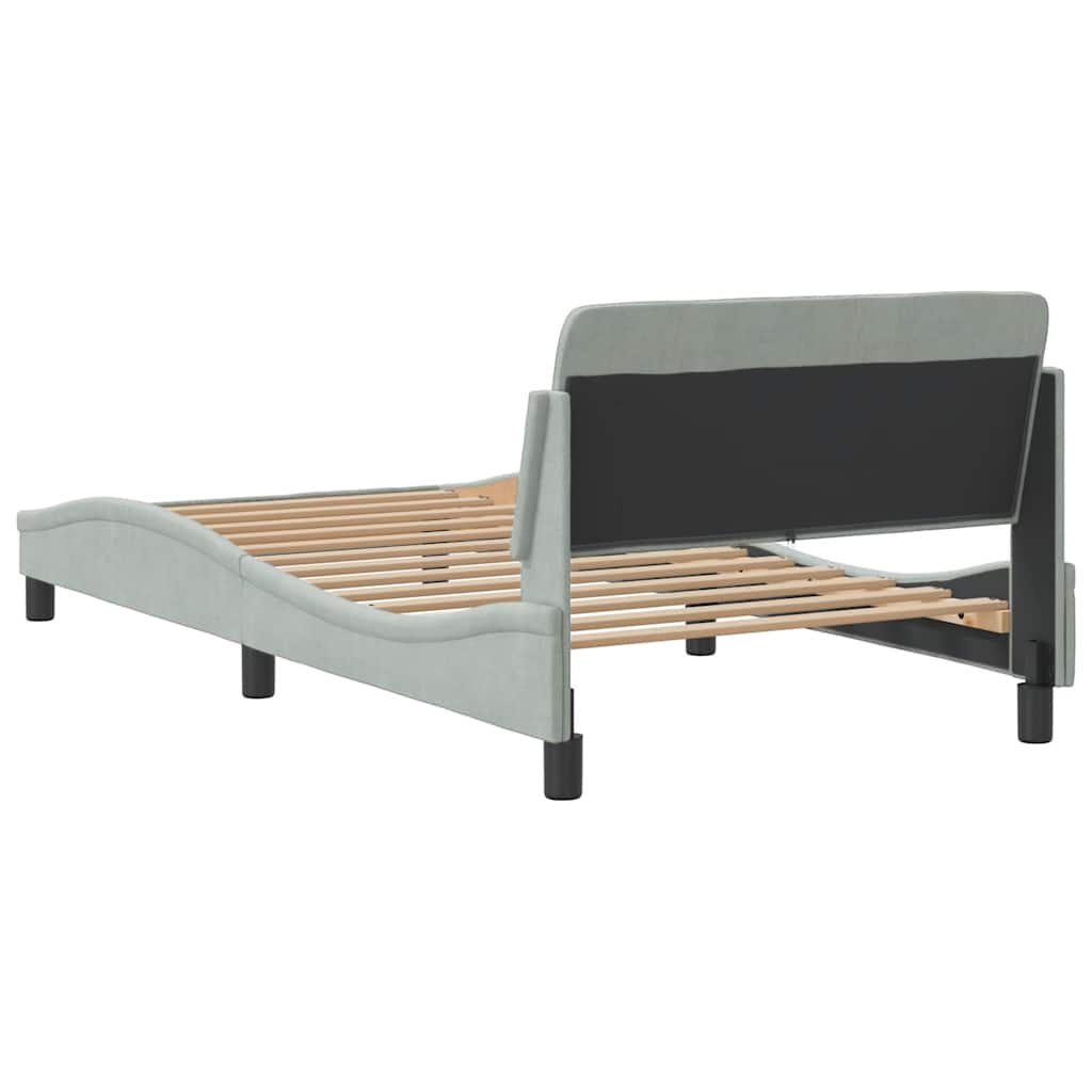 Σκελετός Κρεβατιού Dover Γκρι 100x190 εκ. Βελούδινο - Pakobazaar
