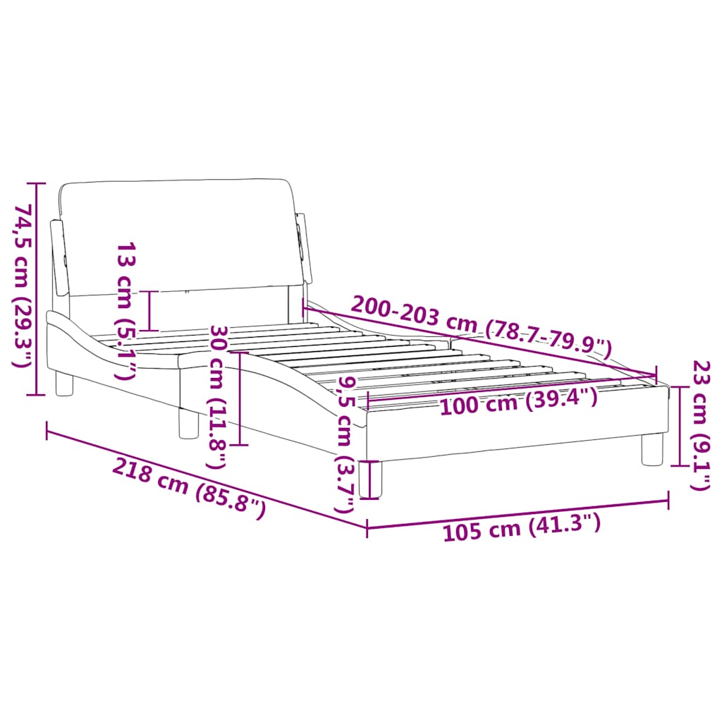 Σκελετός Κρεβατιού Dover 100x203 εκ. Συνθετικό Δέρμα - Pakobazaar