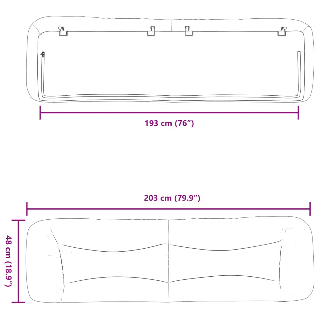 Μαξιλάρι για Κεφαλάρι Hvar Λευκό 193 εκ. από Συνθετικό Δέρμα
