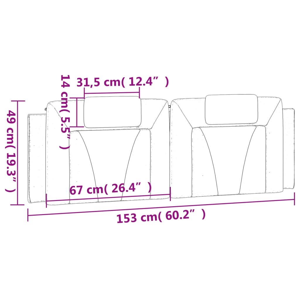 Μαξιλάρι για Κεφαλάρι Viana Λευκό 152 εκ. από Συνθετικό Δέρμα