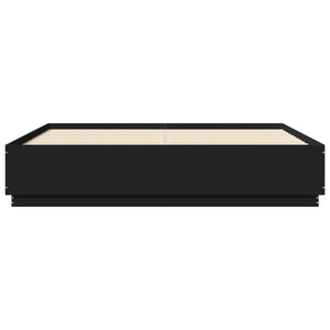 Πλαίσιο Κρεβατιού με LED Μαύρο 180 x 200 εκ. Επεξ. Ξύλο