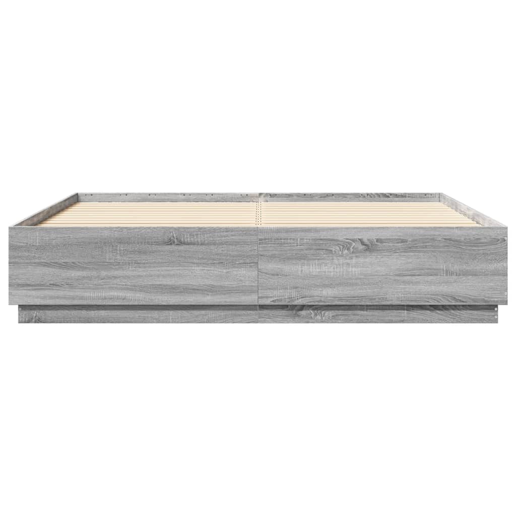 Πλαίσιο Κρεβατιού με LED Γκρι sonoma 180x200εκ. Επεξ. Ξύλο