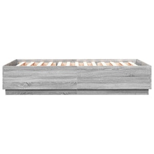 Πλαίσιο Κρεβατιού με LED Γκρι sonoma 160x200εκ. Επεξ. Ξύλο