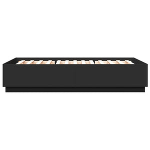 Πλαίσιο Κρεβατιού με Φώτα LED Μαύρο 140x200 εκ. Επεξ. Ξύλο