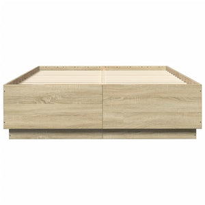 Πλαίσιο Κρεβατιού με Φώτα LED Sonoma Δρυς 140x200εκ. Επεξ. Ξύλο