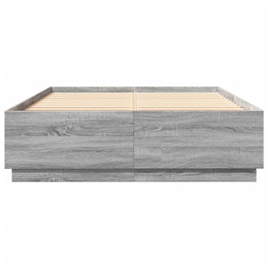 Πλαίσιο Κρεβατιού με Φώτα LED Γκρι sonoma 140x200εκ. Επεξ. Ξύλο