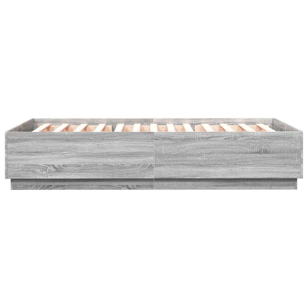 Πλαίσιο Κρεβατιού με Φώτα LED Γκρι sonoma 140x200εκ. Επεξ. Ξύλο