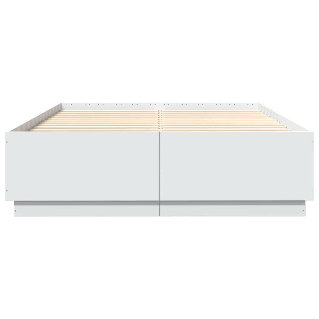 Πλαίσιο Κρεβατιού με Φώτα LED Λευκό 120x200 εκ.Επεξ. Ξύλο