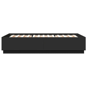 Πλαίσιο Κρεβατιού με LED Μαύρο 120 x 200 εκ. Επεξ. Ξύλο