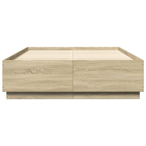 Πλαίσιο Κρεβατιού με Φώτα LED Sonoma Δρυς 120x200εκ. Επεξ. Ξύλο