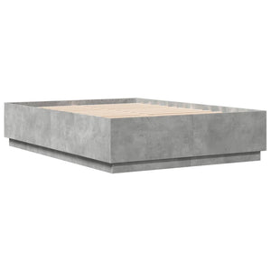 Πλαίσιο Κρεβατιού με Φώτα LED Γκρι Σκυρ. 120x200 εκ. Επεξ. Ξύλο