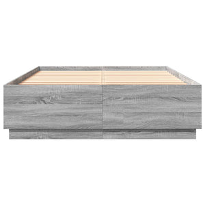 Πλαίσιο Κρεβατιού με Φώτα LED Γκρι sonoma 120x200εκ. Επεξ. Ξύλο