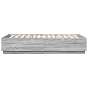 Πλαίσιο Κρεβατιού με Φώτα LED Γκρι sonoma 120x200εκ. Επεξ. Ξύλο