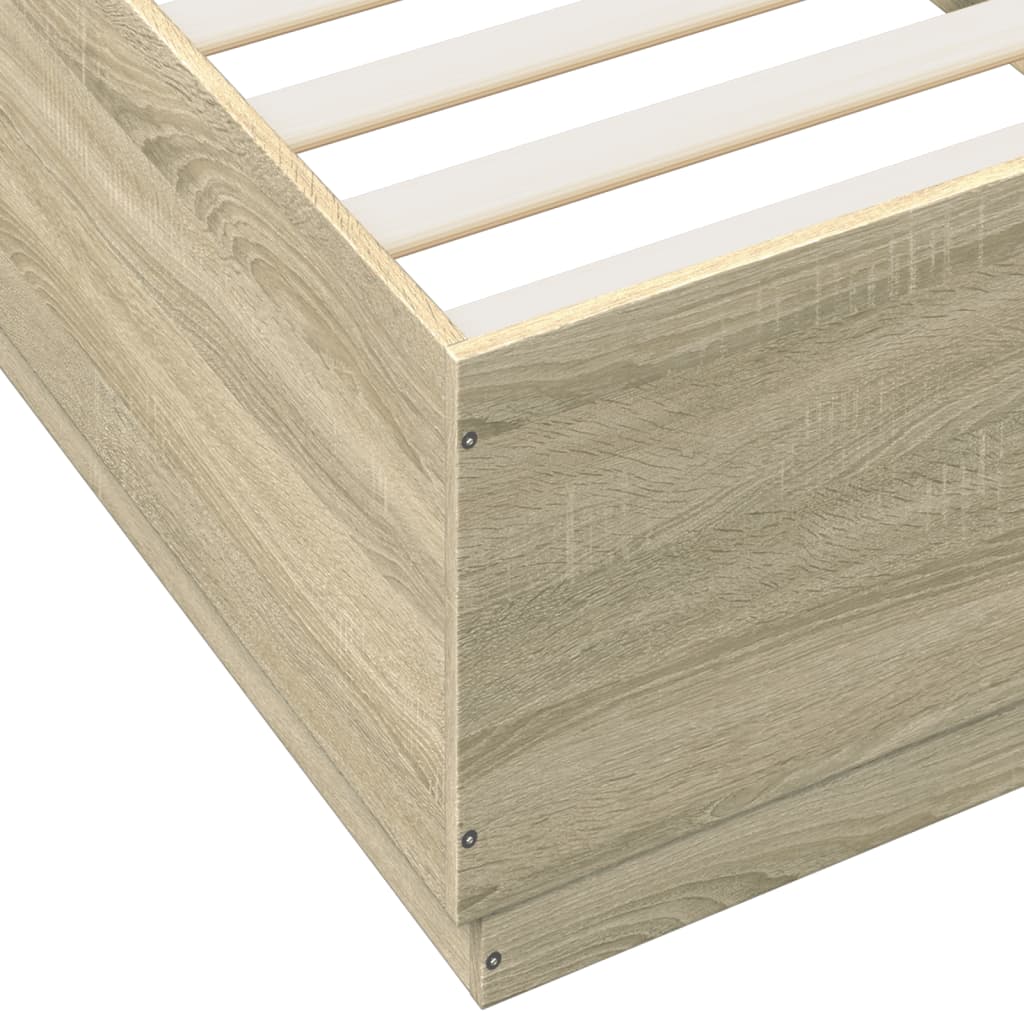 Πλαίσιο Κρεβατιού με LED Sonoma Δρυς 100x200 εκ. Επεξεργ. Ξύλο