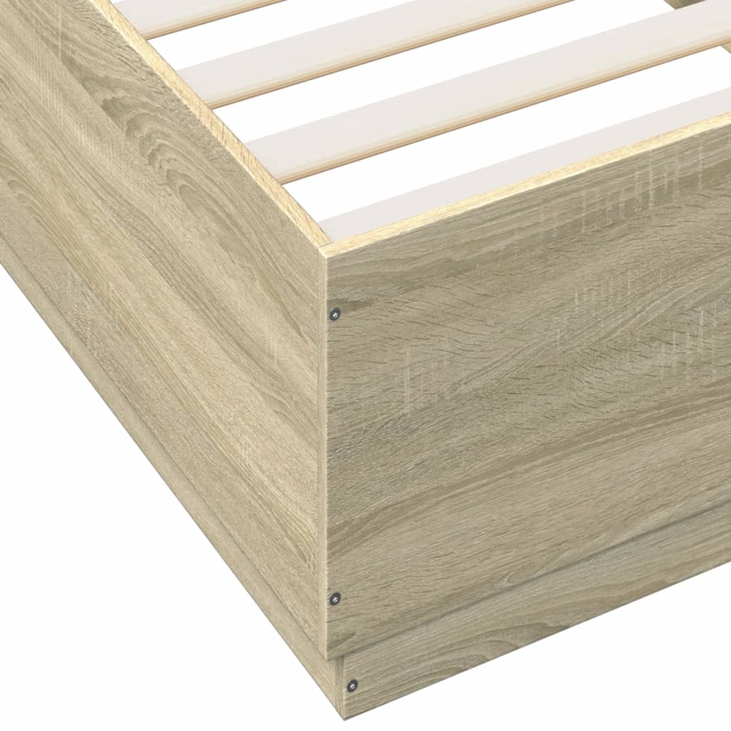 Πλαίσιο Κρεβατιού με LED Sonoma Δρυς 90x200 εκ. Επεξεργ. Ξύλο