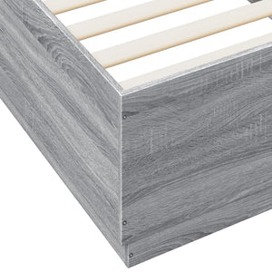 Πλαίσιο Κρεβατιού με LED Γκρι Sonoma 90x200 εκ. Επεξεργ. Ξύλο