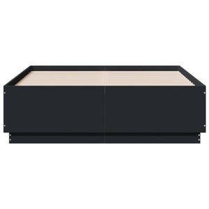 Πλαίσιο Κρεβατιού με LED Μαύρο140x190εκ.Επεξεργασμένο Ξύλο
