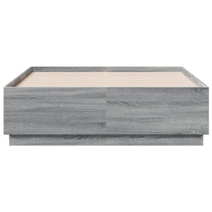 Πλαίσιο Κρεβατιού με Φώτα LED Γκρι sonoma 140x190εκ. Επεξ. Ξύλο