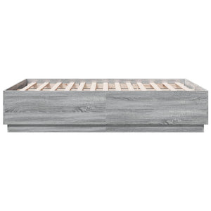 Πλαίσιο Κρεβατιού με Φώτα LED Γκρι sonoma 140x190εκ. Επεξ. Ξύλο