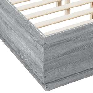 Πλαίσιο Κρεβατιού με Φώτα LED Γκρι sonoma 140x190εκ. Επεξ. Ξύλο