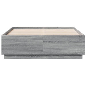 Πλαίσιο Κρεβατιού με LED Γκρι Sonoma 135x190εκ. Επεξ. Ξύλο