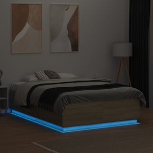 Πλαίσιο Κρεβατιού με LED Sonoma Δρυς 120x190εκ. Επεξ. Ξύλο