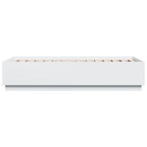 Πλαίσιο Κρεβατιού με LED Λευκό 90 x 190 εκ. από Επεξ. Ξύλο