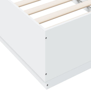 Πλαίσιο Κρεβατιού με LED Λευκό 90 x 190 εκ. από Επεξ. Ξύλο