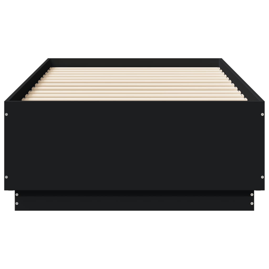 Πλαίσιο Κρεβατιού με LED Μαύρο 90x190 εκ. Επεξ. Ξύλο