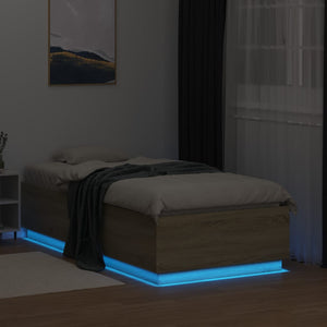 Πλαίσιο Κρεβατιού με LED Sonoma Δρυς 90 x 190 εκ. Επεξ. Ξύλο