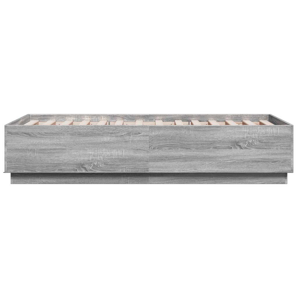 Πλαίσιο Κρεβατιού με LED Γκρι Sonoma 90 x 190 εκ. Επεξεργ. Ξύλο