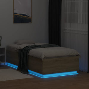 Πλαίσιο Κρεβατιού με LED Sonoma Δρυς 75x190 εκ. Επεξεργ. Ξύλο