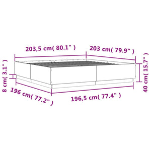 Πλαίσιο Κρεβατιού Γκρι Sonoma 200x200 εκ. Επεξεργασμένο Ξύλο