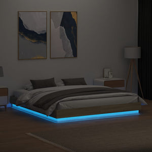Πλαίσιο Κρεβατιού με LED Sonoma Δρυς 200x200 εκ.