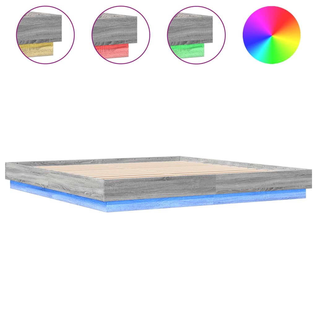 Πλαίσιο Κρεβατιού με LED Γκρι sonoma 180 x 200 εκ.
