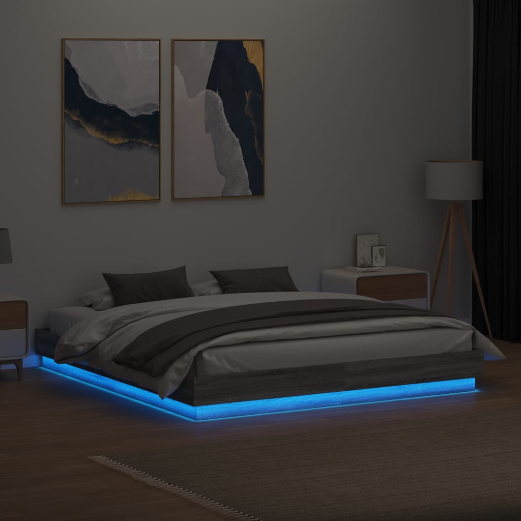 Πλαίσιο Κρεβατιού με LED Γκρι sonoma 180 x 200 εκ.