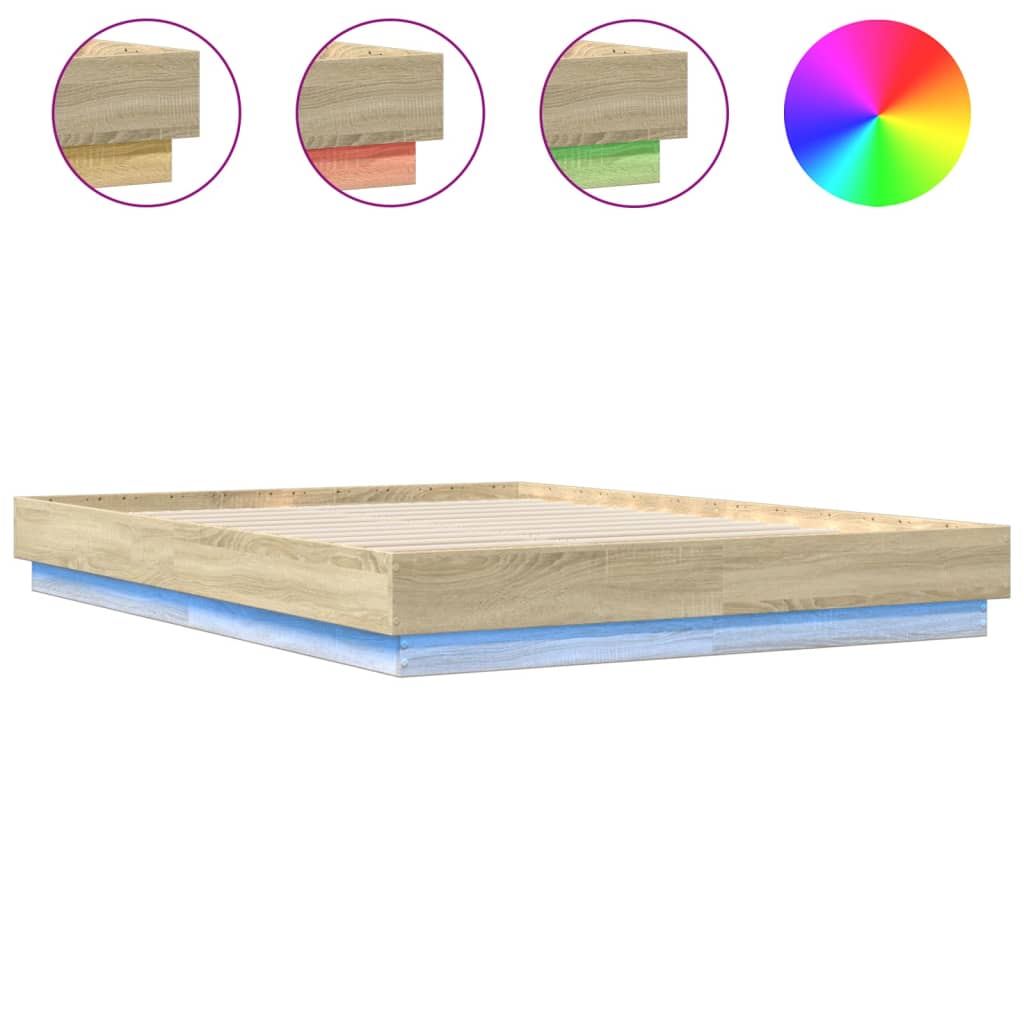 Πλαίσιο Κρεβατιού με LED Sonoma Δρυς 160x200 εκ.