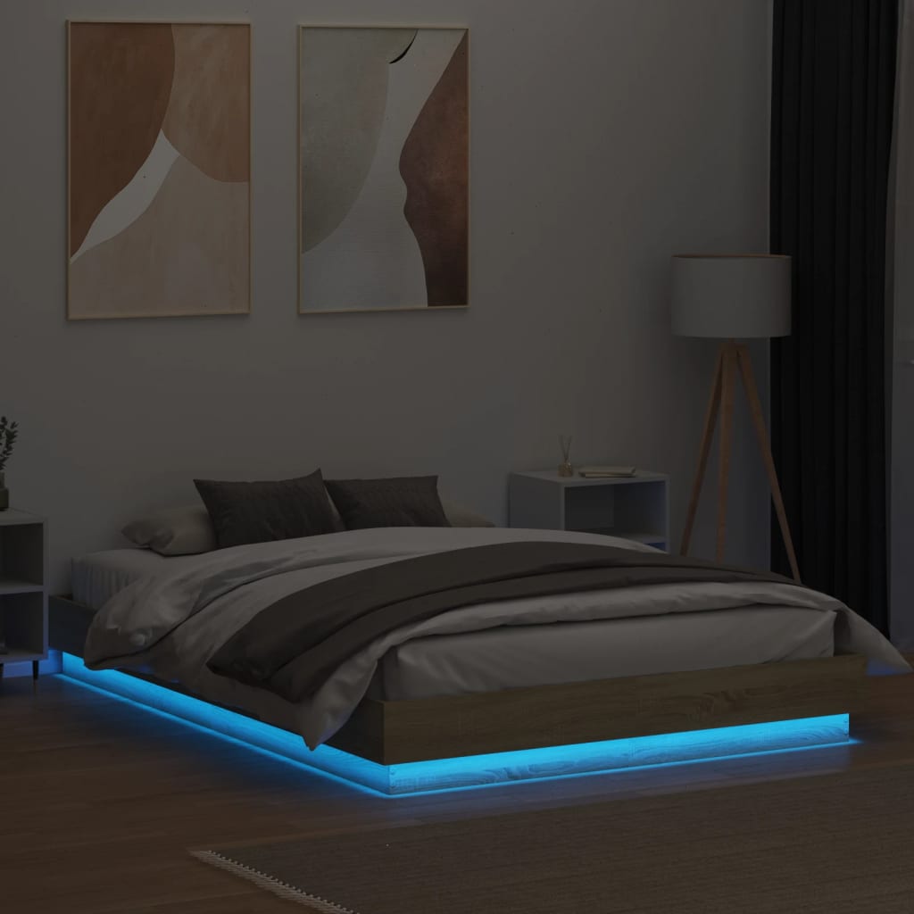 Πλαίσιο Κρεβατιού με LED Sonoma Δρυς 160x200 εκ.