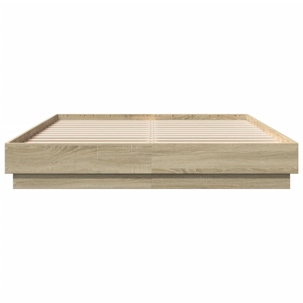 Πλαίσιο Κρεβατιού με LED Sonoma Δρυς 160x200 εκ.